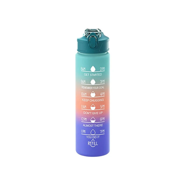 Large Capacity Sports Water Bottle With Straw Portable Handle