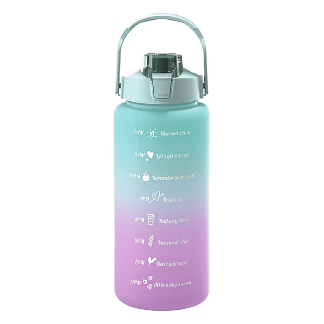 Large Capacity Sports Water Bottle With Straw Portable Handle