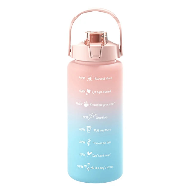 Large Capacity Sports Water Bottle With Straw Portable Handle