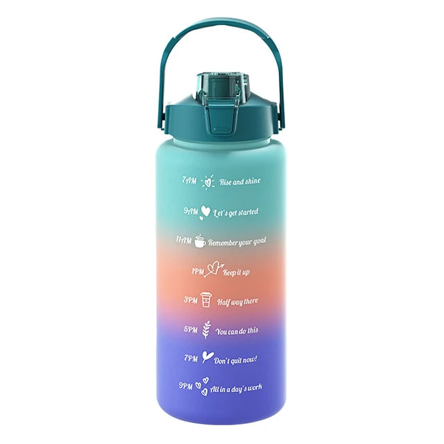 Large Capacity Sports Water Bottle With Straw Portable Handle