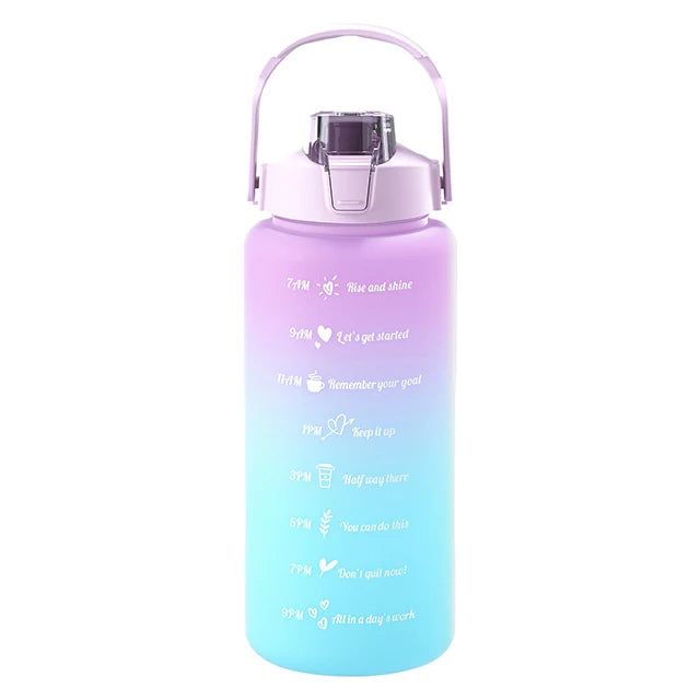 Large Capacity Sports Water Bottle With Straw Portable Handle