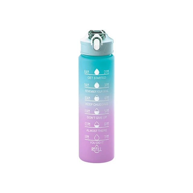 Large Capacity Sports Water Bottle With Straw Portable Handle