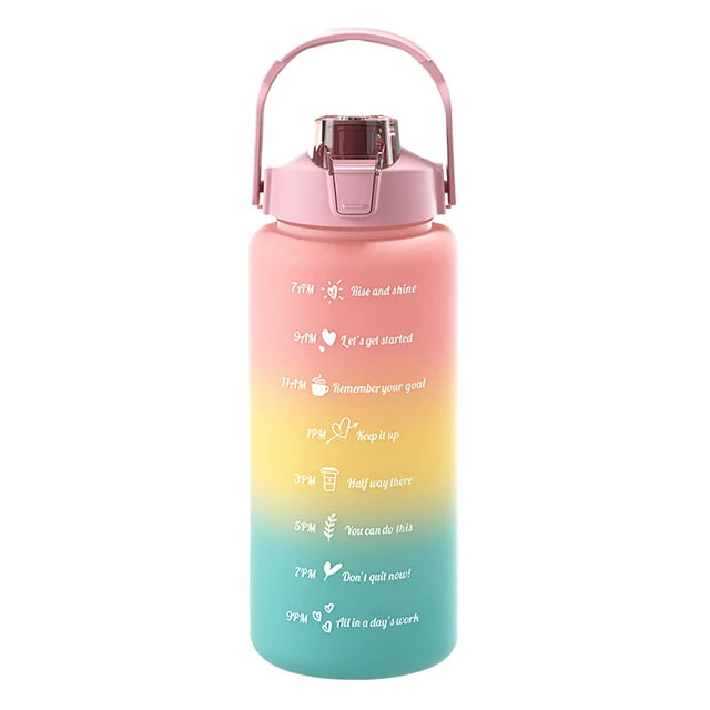Large Capacity Sports Water Bottle With Straw Portable Handle