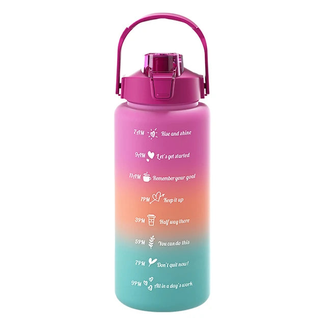 Large Capacity Sports Water Bottle With Straw Portable Handle